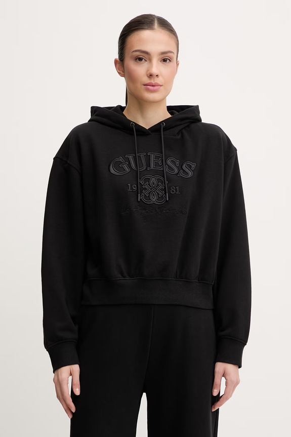 Dukserica Guess YAYOI s kapuljačom crna V6RQ03.KD761