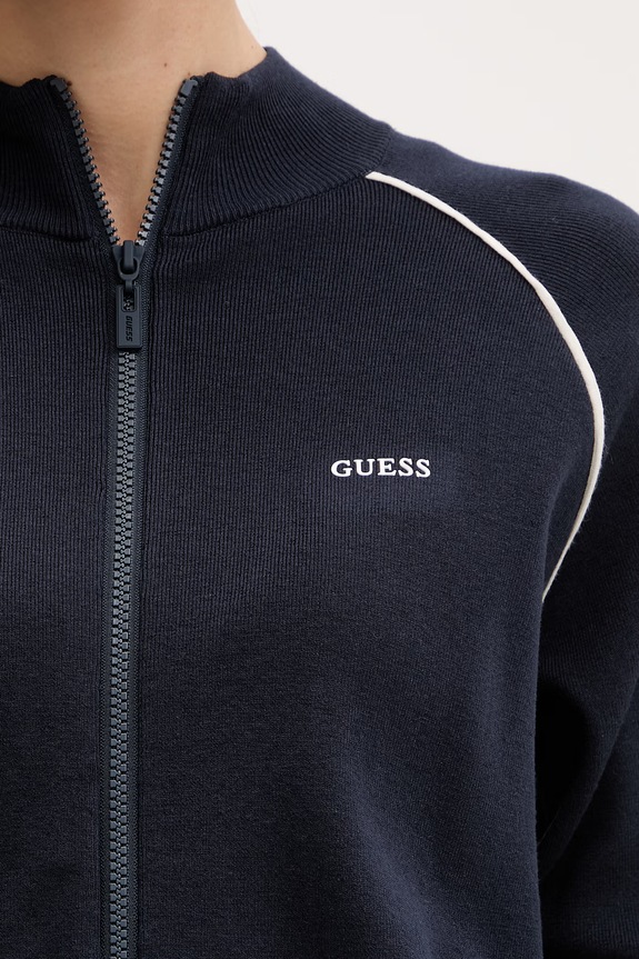 Guess mikina na zips dámska s viskózou LAURENE V6RQ11.Z4642 tmavomodrá
