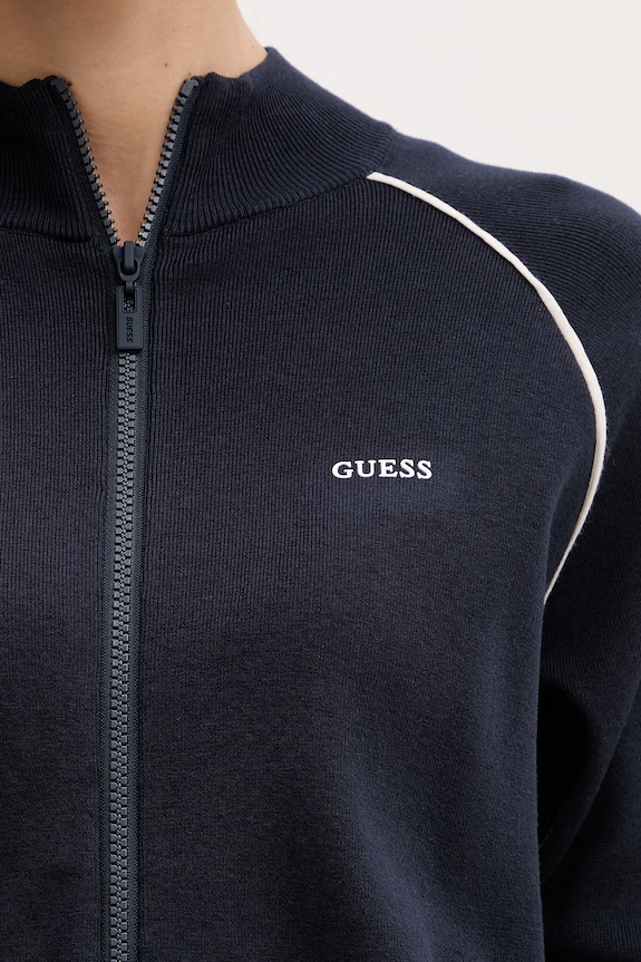Guess mikina na zips dámska s viskózou LAURENE V6RQ11.Z4642 tmavomodrá