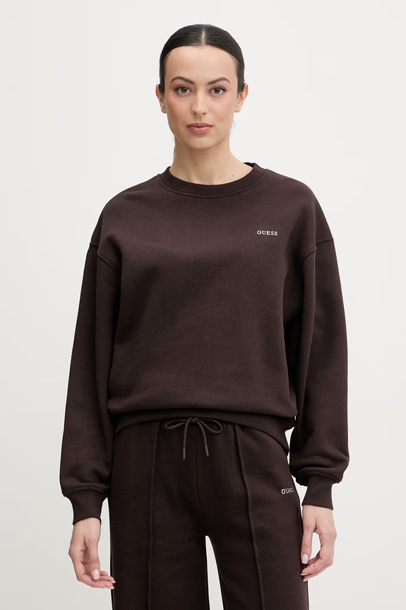 Dukserica Guess NAT natpis smeđa V6RQ13.K9V31