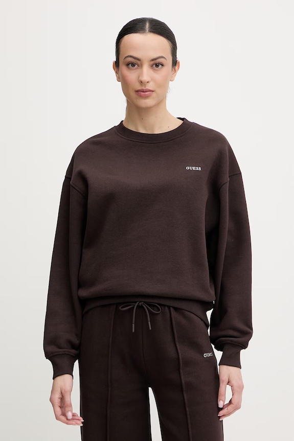 Dukserica Guess NAT natpis smeđa V6RQ13.K9V31