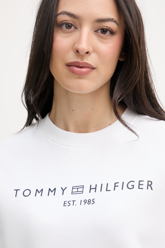 Tommy Hilfiger hanorac de damă din bumbac alb WW0WW47831