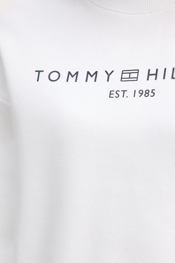 Tommy Hilfiger hanorac de damă din bumbac WW0WW47831 alb