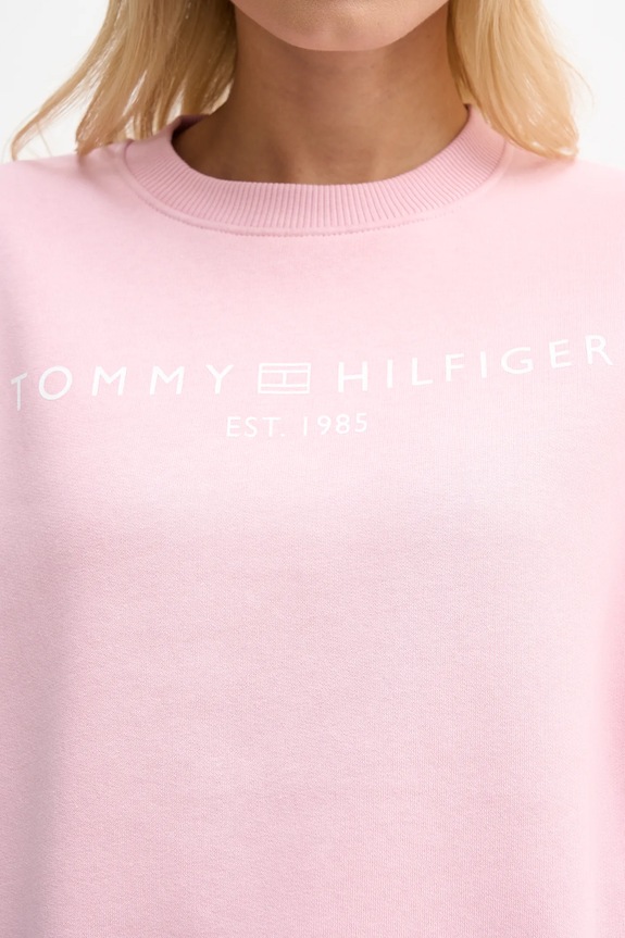 Tommy Hilfiger mikina dámska s bavlnou WW0WW47831 ružová