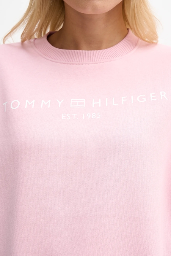 Tommy Hilfiger mikina dámska s bavlnou WW0WW47831 ružová