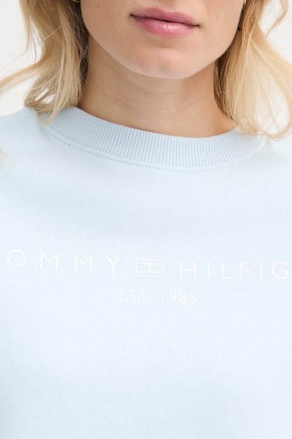 Tommy Hilfiger mikina dámska s bavlnou WW0WW47831 modrá