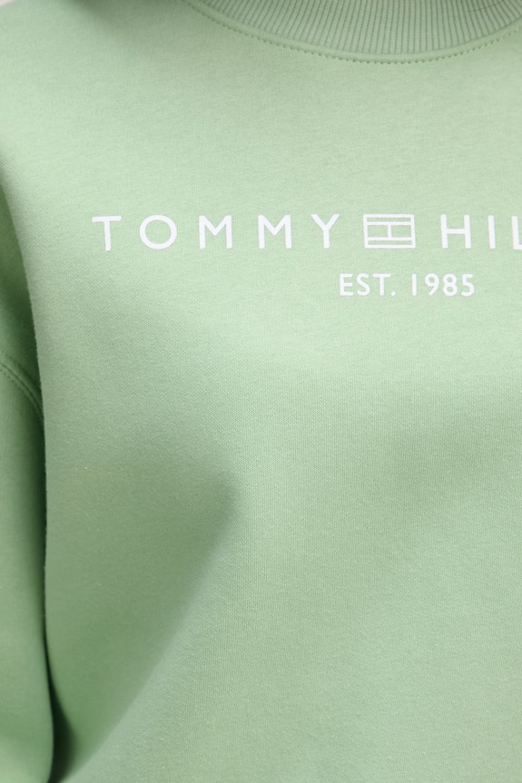 Tommy Hilfiger mikina dámska s bavlnou WW0WW47831 zelená