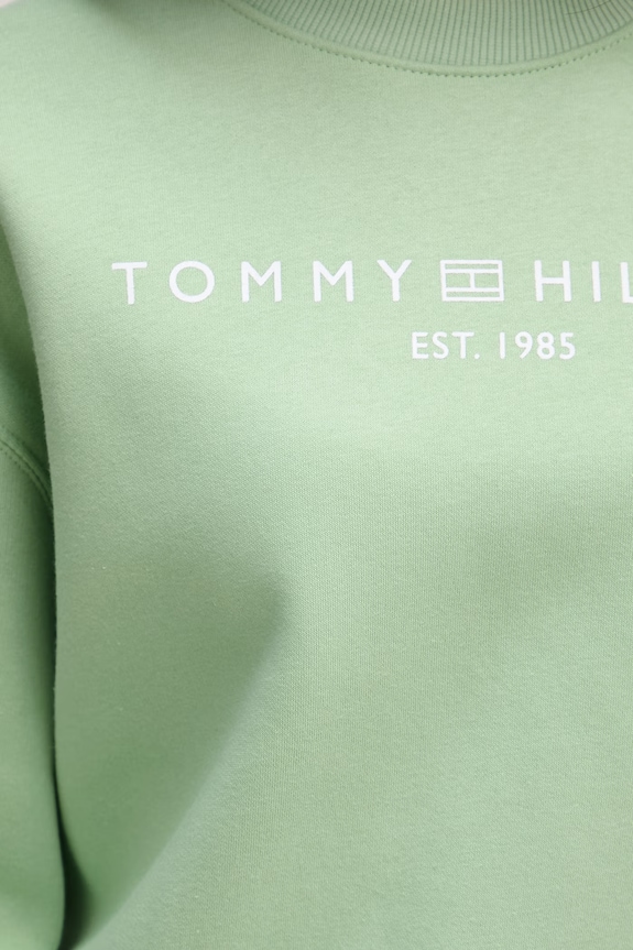 Tommy Hilfiger mikina dámska s bavlnou WW0WW47831 zelená