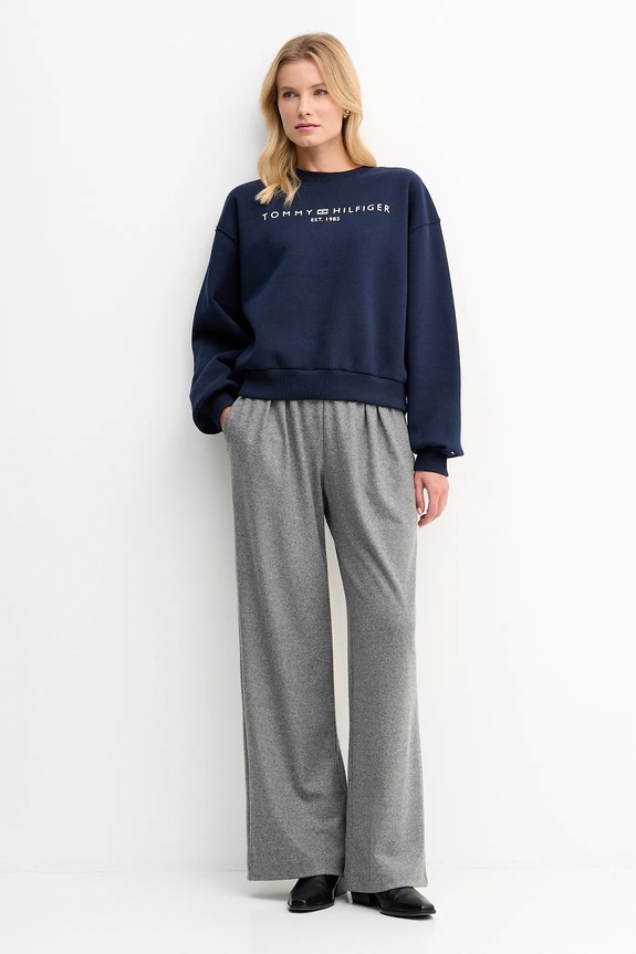 Tommy Hilfiger hanorac de damă cu bumbac WW0WW47831 bleumarin SS26