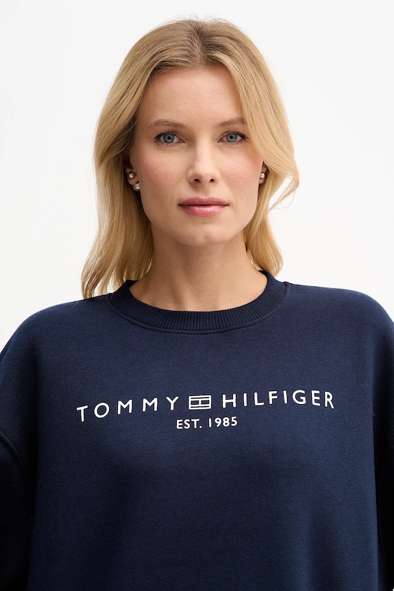Tommy Hilfiger hanorac de damă cu bumbac bleumarin WW0WW47831