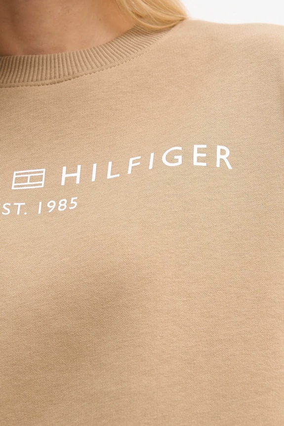 Tommy Hilfiger mikina dámska s bavlnou WW0WW47831 béžová