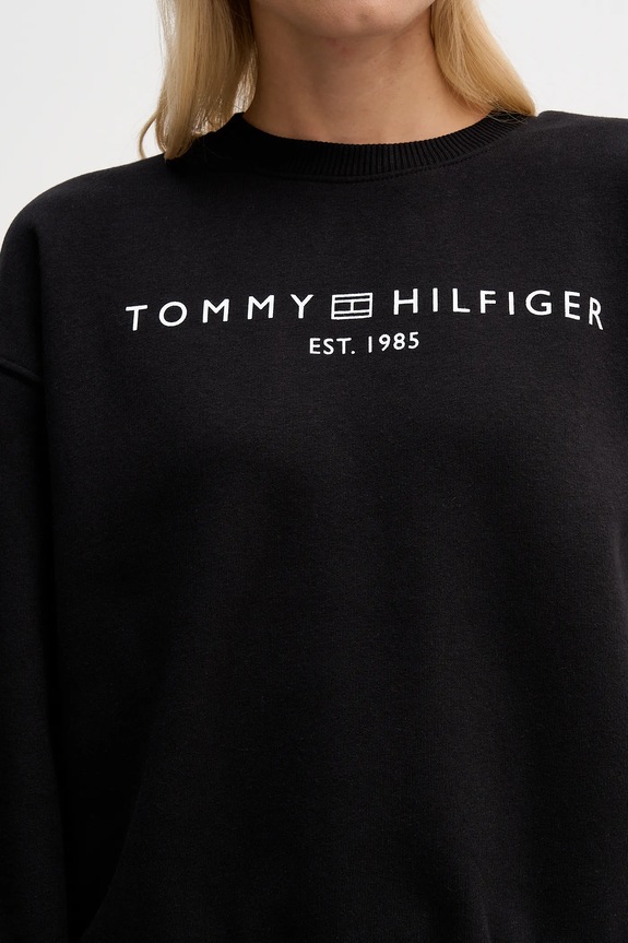 Tommy Hilfiger hanorac de damă cu bumbac WW0WW47831 negru