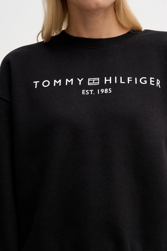 Tommy Hilfiger hanorac de damă cu bumbac WW0WW47831 negru