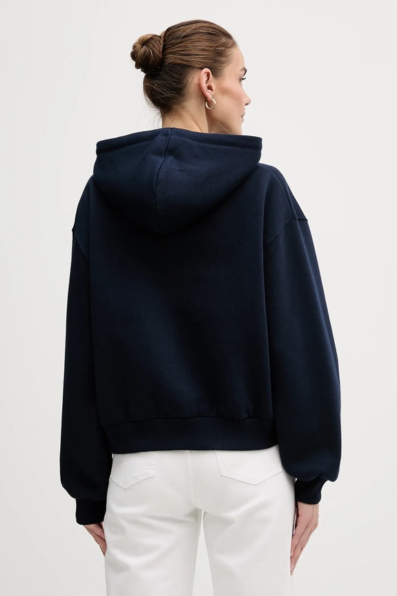 Odzież Tommy Hilfiger bluza z kapturem damska z bawełną WW0WW47832 granatowy