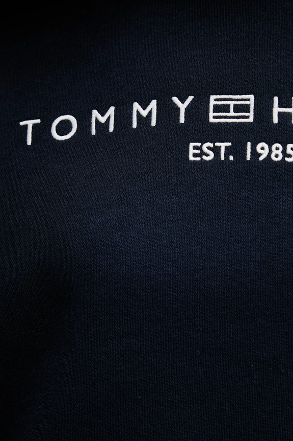 Tommy Hilfiger bluza z kapturem damska z bawełną WW0WW47832 granatowy