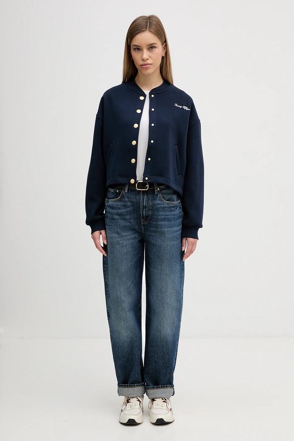 Tommy Hilfiger bluza WW0WW47835 granatowy SS26