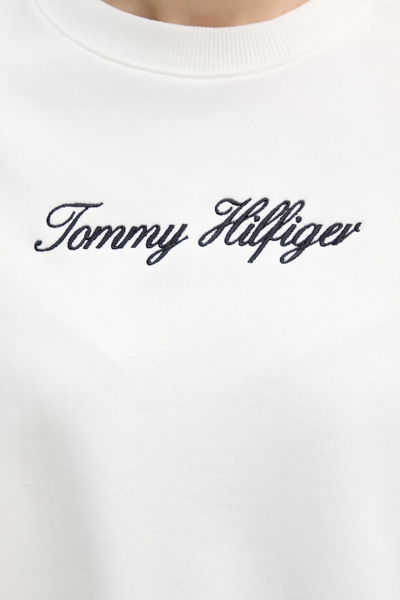Βαμβακερή μπλούζα Tommy Hilfiger WW0WW48783 λευκό