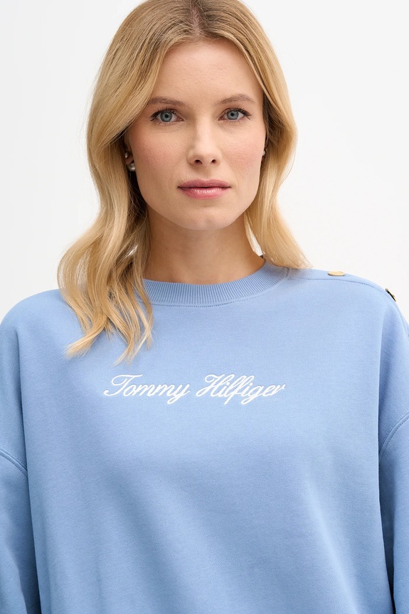 Tommy Hilfiger pamut melegítőfelső kék WW0WW48783