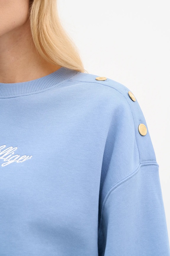 Tommy Hilfiger pamut melegítőfelső WW0WW48783 kék