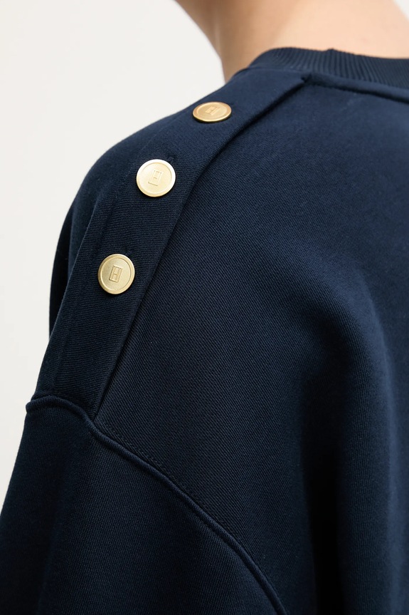 Βαμβακερή μπλούζα Tommy Hilfiger WW0WW48783 σκούρο μπλε