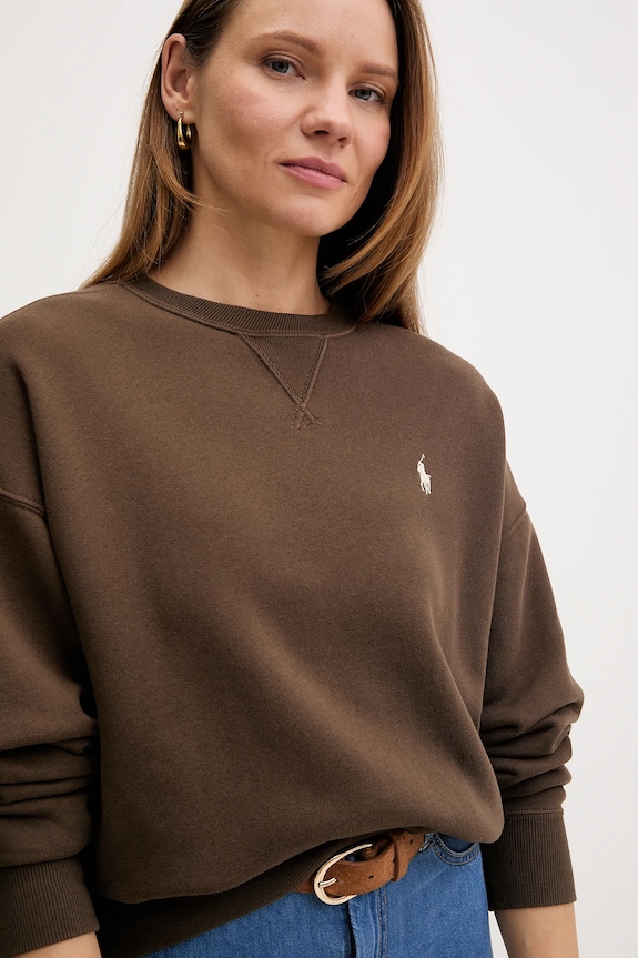 Polo Ralph Lauren кофта оверсайз для женщин коричневый 211A98189