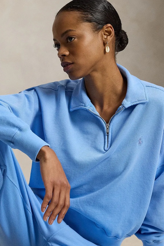 Polo Ralph Lauren bluza rozpinana damska bawełniana niebieski 211B18686