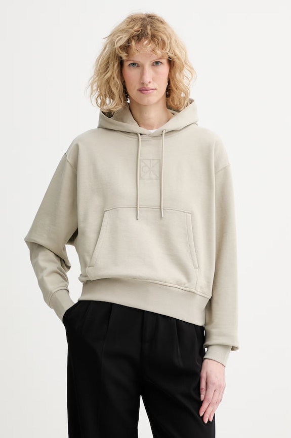 Calvin Klein bluza z kapturem beżowy LV047E240G