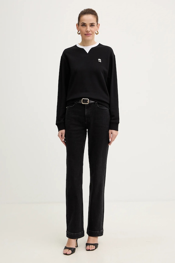 Bavlněná mikina Karl Lagerfeld IKON B1W20027 černá SS26