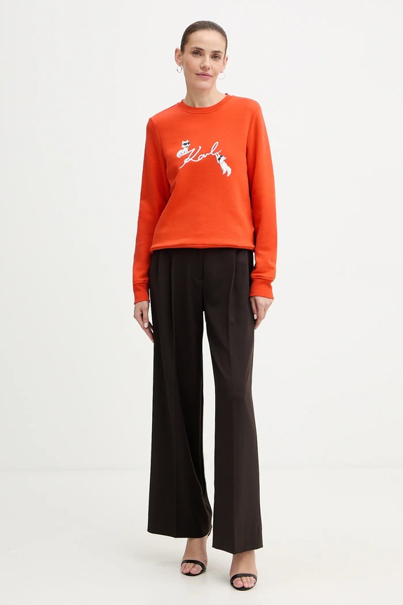 Karl Lagerfeld bluza IKON SIGNATURE B1W20031 pomarańczowy SS26