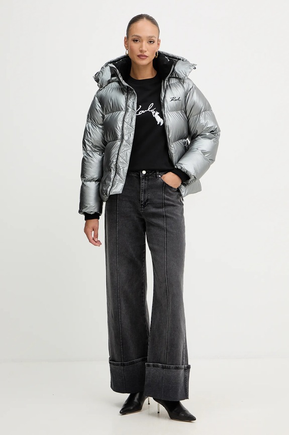 Μπλούζα Karl Lagerfeld IKON SIGNATURE B1W20031 μαύρο SS26