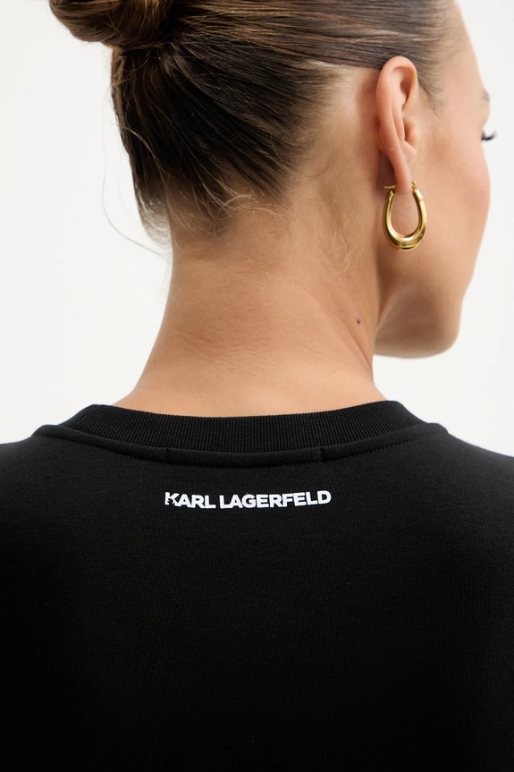 Μπλούζα Karl Lagerfeld IKON SIGNATURE B1W20031 μαύρο