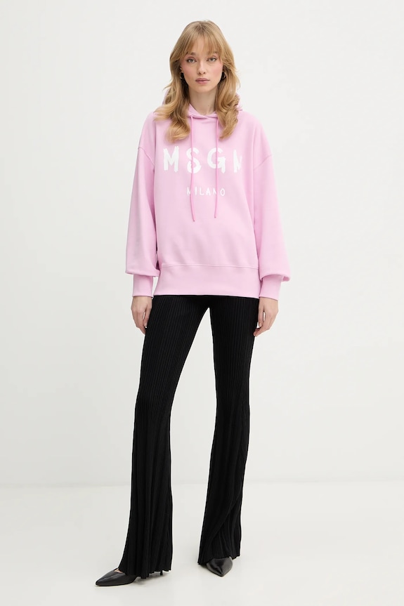 MSGM bluza bawełniana 4041MDM515.267000 różowy SS26