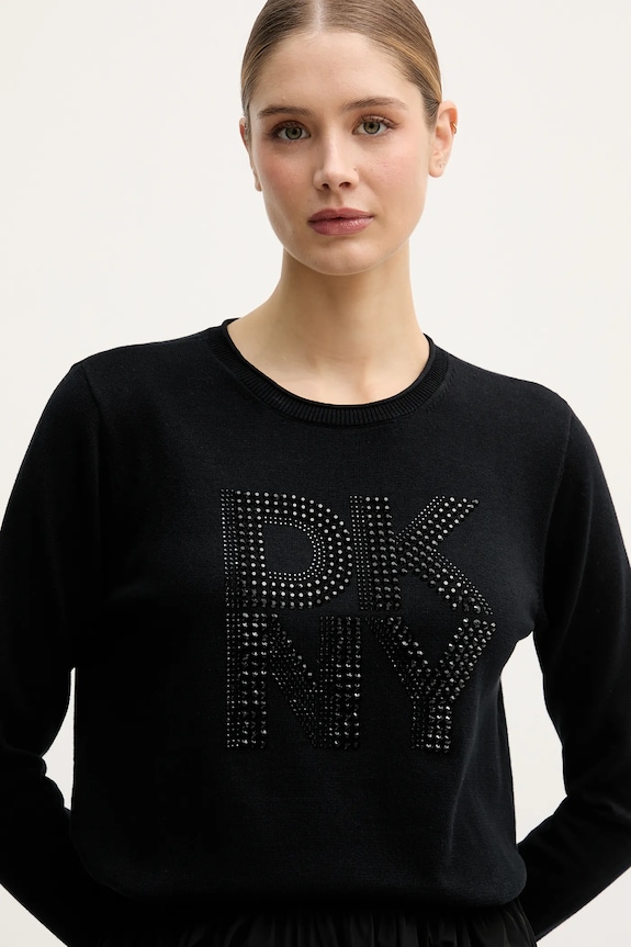Bavlnený sveter Dkny čierna DJ5R0840