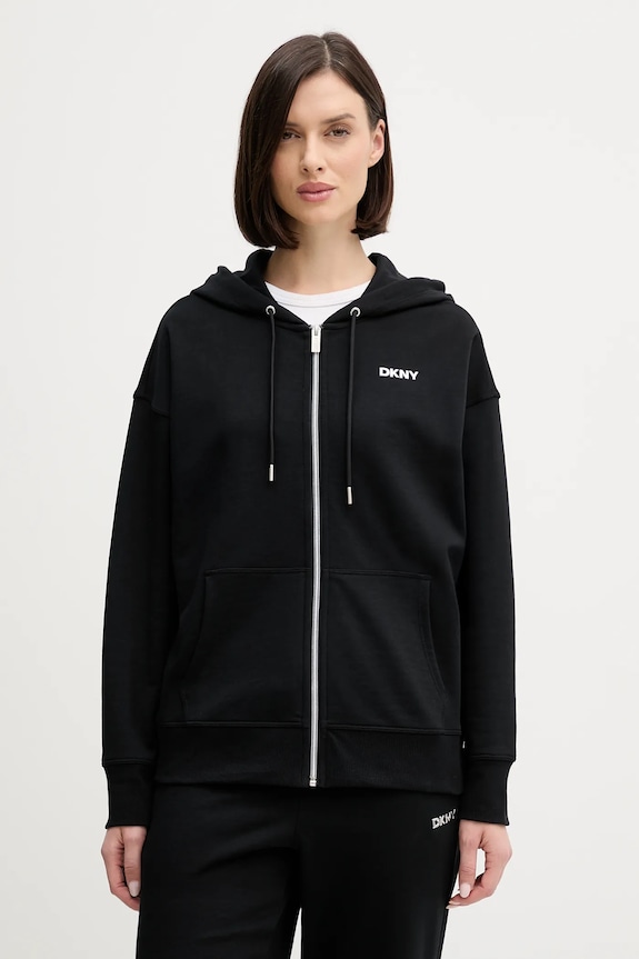 Mikina Dkny s kapucňou čierna DP6J9665