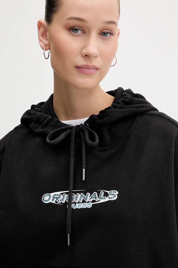 Guess Originals hanorac de bumbac negru W6RQ27.K68I4