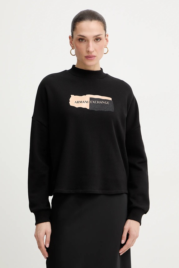 Armani Exchange bluză print negru XW001799.AF24312