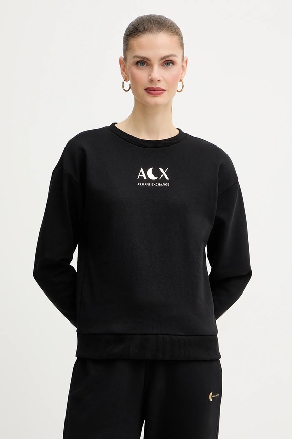 Armani Exchange bluză uni negru XW001846.AF18853
