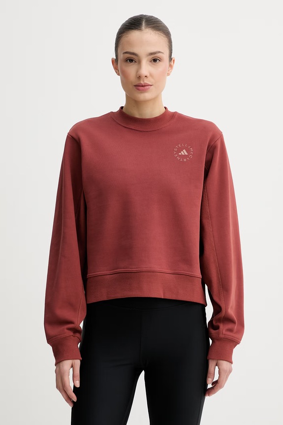 adidas by Stella McCartney bluza damska bawełniana brązowy JZ0671