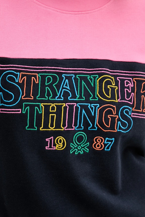 United Colors of Benetton felpa in cotone x Stranger Things 33NVD10BB blu navy