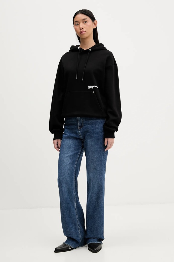 Bavlněná mikina Karl Lagerfeld Jeans B1W20046 černá SS26