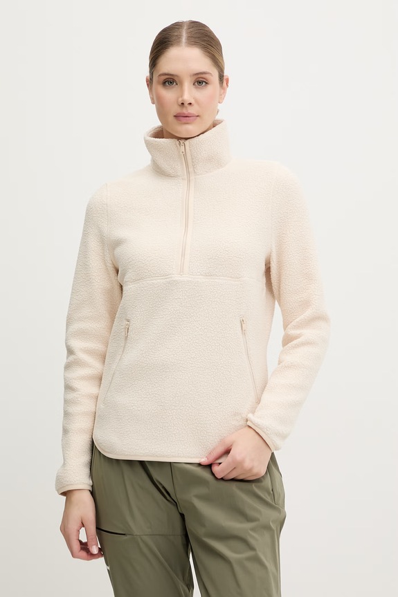 Jack Wolfskin bluză sport pentru femei, din polar Lite Curl bej A65750