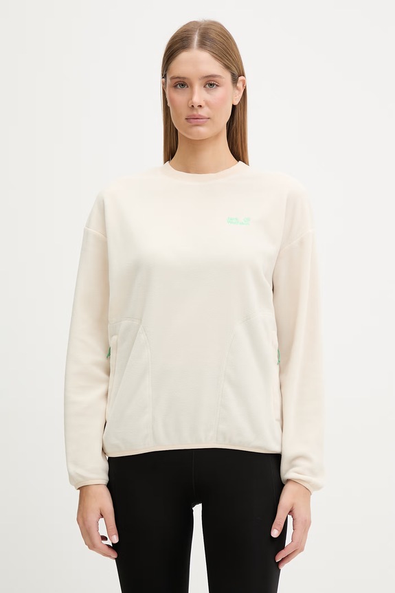 Jack Wolfskin sportovní mikina dámská fleecová Find The Wild béžová A65739