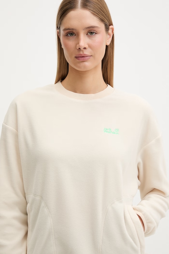 Jack Wolfskin športová mikina dámska flísová Find The Wild béžová A65739