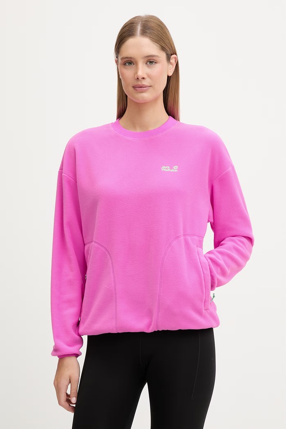 Jack Wolfskin sportovní mikina dámská fleecová Find The Wild růžová A65739