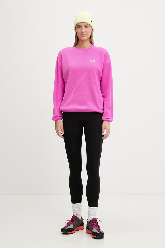 Jack Wolfskin sportovní mikina dámská fleecová Find The Wild A65739 růžová SS26
