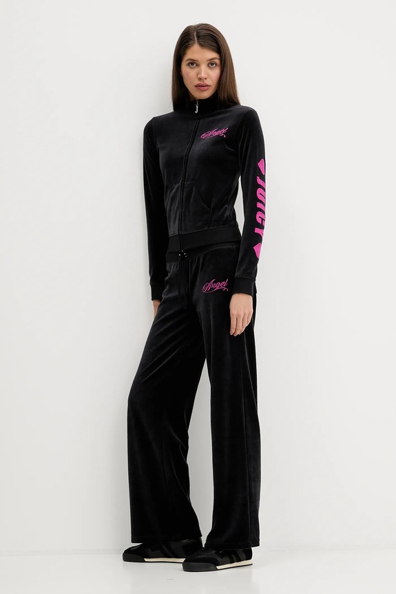 Velúrová mikina Juicy Couture Angel JCNAS126453 čierna SS26