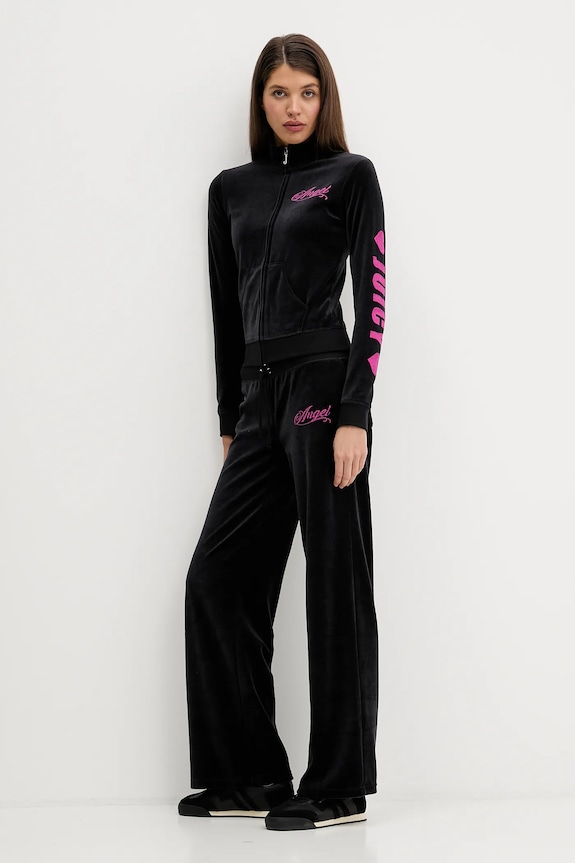 Velúrová mikina Juicy Couture Angel JCNAS126453 čierna SS26