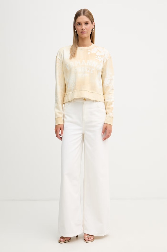 ERMANNO Firenze bluza damska bawełniana D48EM016EB2 beżowy SS26