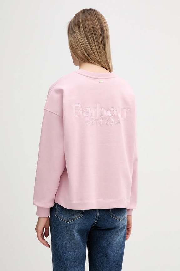 Oblečenie Bavlnená mikina Barbour Rosie LOL0666 ružová