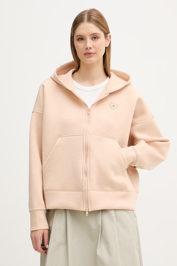 adidas by Stella McCartney rozepínací mikina s kapucí dámská růžová KC2022